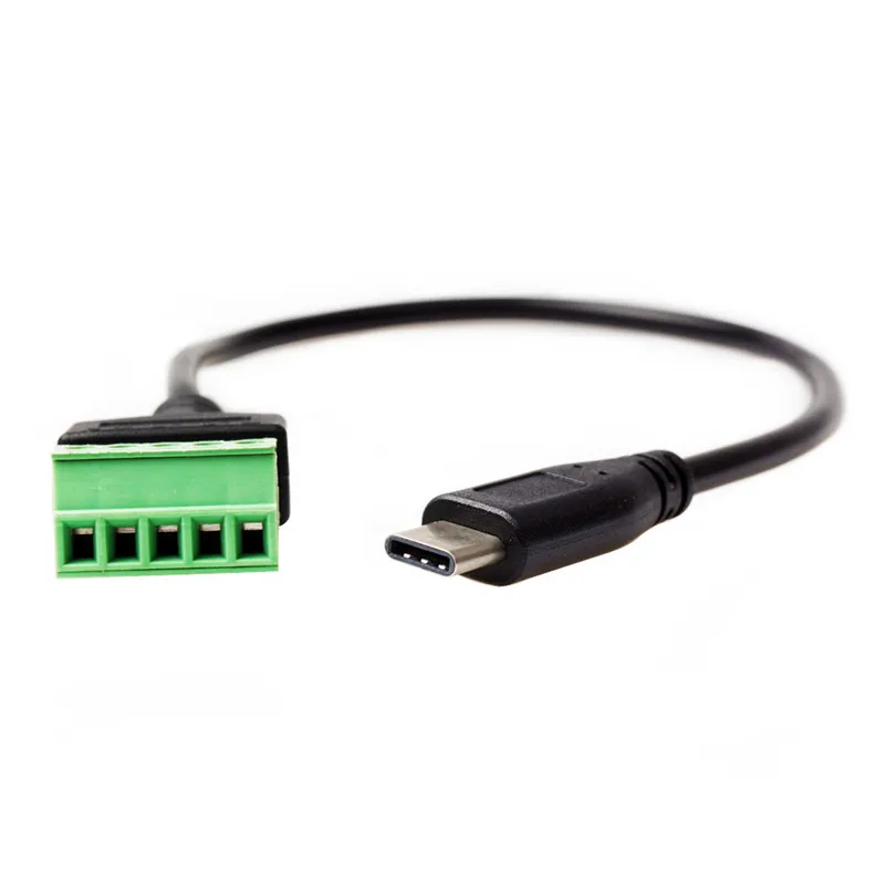 0.3m USB 2.0 Type C Male to 5Pin Female Bolt Screw Shield Terminals Pluggable usb 3.1 DIY | Электроника