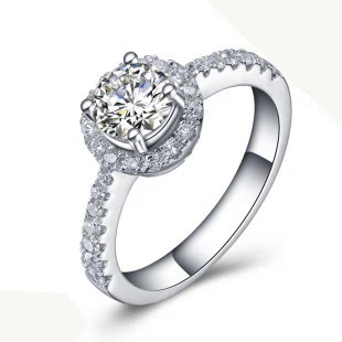 Однотонное Платиновое кольцо PT950 1 карат бриллиантовый круглый D Цвет VVS1