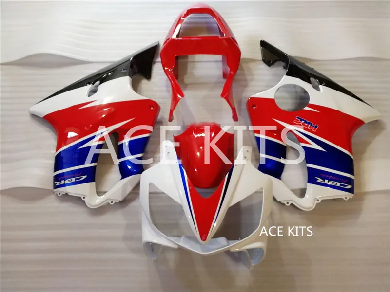 

Ace kits Новый ABS Инжекционный обтекатель комплект Подходит для HONDA CBR600F4i 2001 2002 2003 CBR600F4i 01 02 03 белый красный qq10