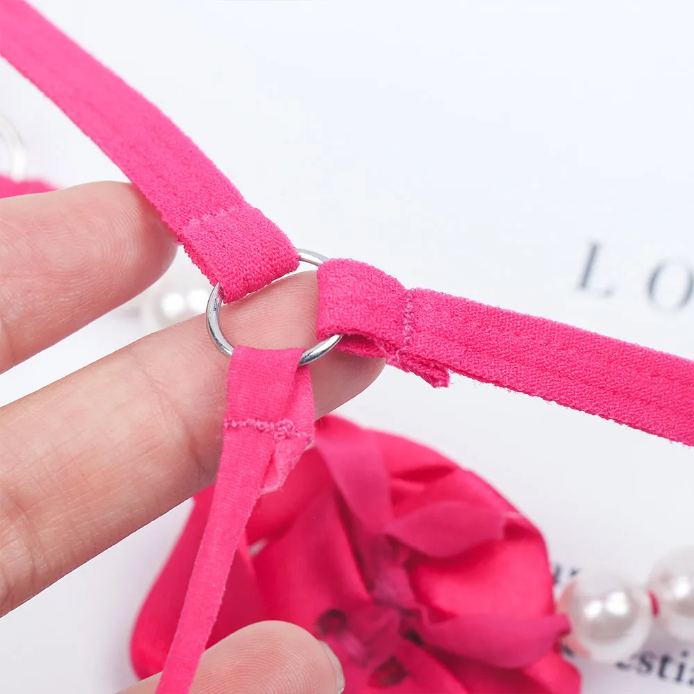 New Ultra-thin Lady Sexy Open Hollow Panties Underwear Pearls Thong Sexy costume G String Panties