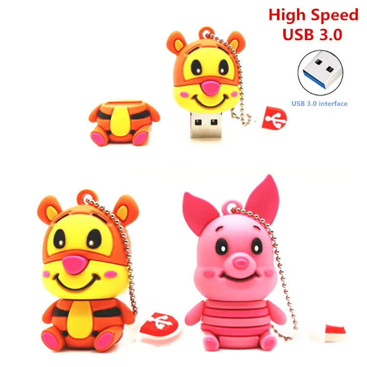 Высокая Скорость USB 3 0 с милым рисунком животных тигра флеш накопитель