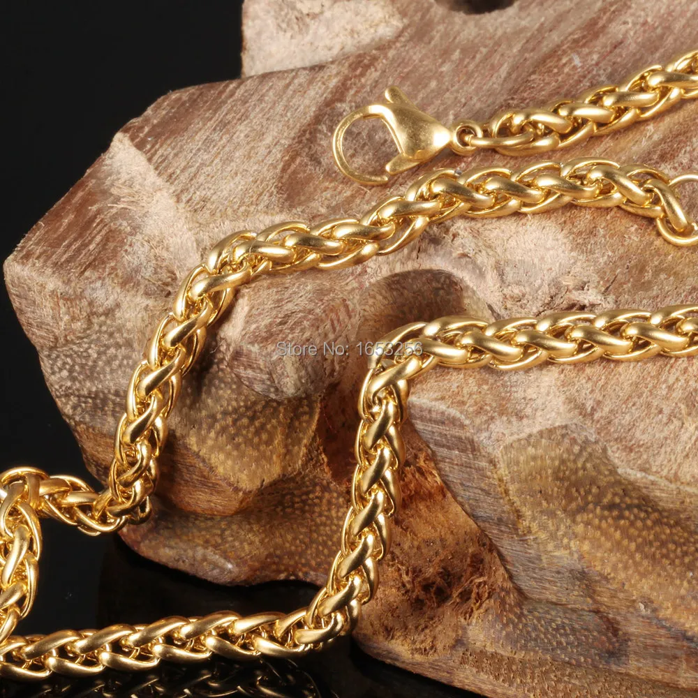 Цепочка Из Нержавеющей Стали 316L под золото 18-36 дюймов 6 мм