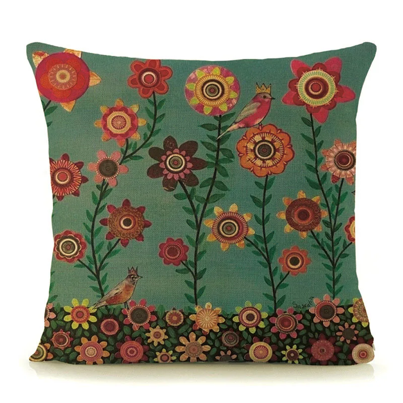 Уютная кушетка Подушка разноцветные деревья растения домашний декоративный с