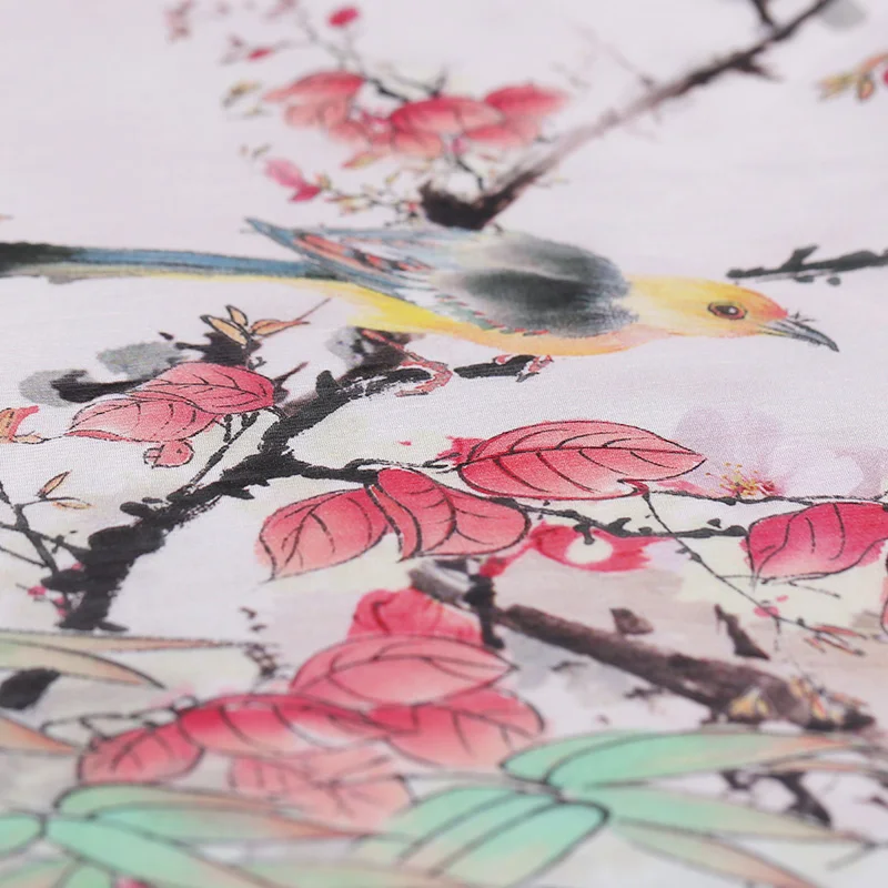 Wide digital printing silk linen fabric breathable chinese natural wholesale cloth | Дом и сад