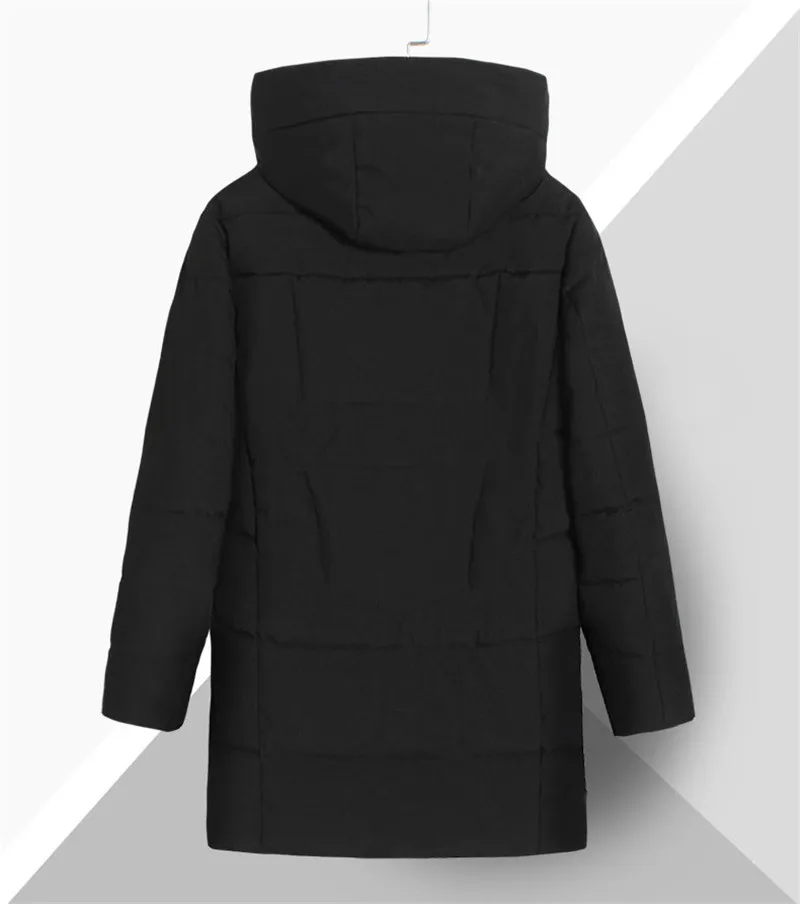 Мужская куртка с капюшоном TEAEGG черная зимняя большого размера 6XL 7XL 8XL теплая из