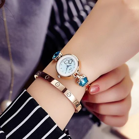 50 шт./лот Мода 2017 г. Для женщин браслет Часы довольно кварцевые женские часы