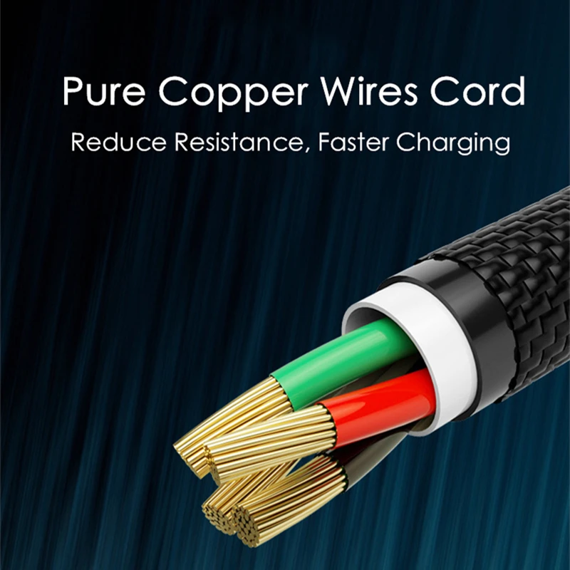 Магнитный кабель 5 В/3 А 9 В/1 67 В Оплетке со светодиодной подсветкой Тип C Micro USB для