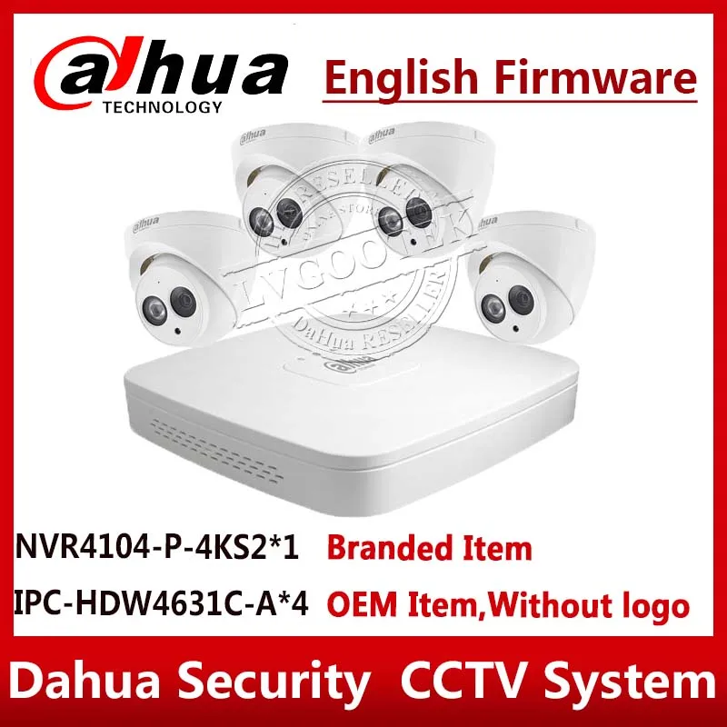 Экспресс-доставка Dahua безопасности Камера Системы 6MP IP IPC-HDW4631C-A &amp 4CH 4POE NVR4104-P-4KS2