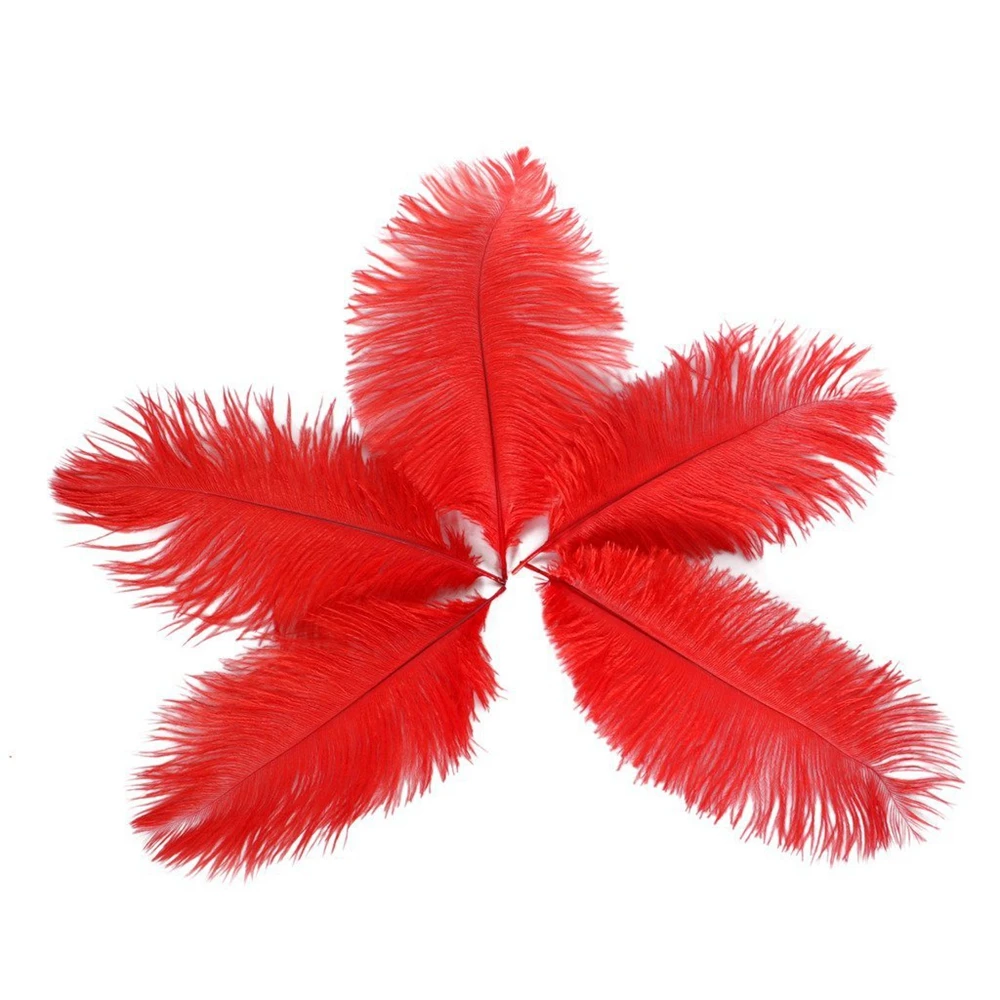 

Free Shipping 500pcs/lot Red colour Ostrich Drabs Feathers 15-20cm /6-8inches Wedding Birthday Christmas Decorations Feather