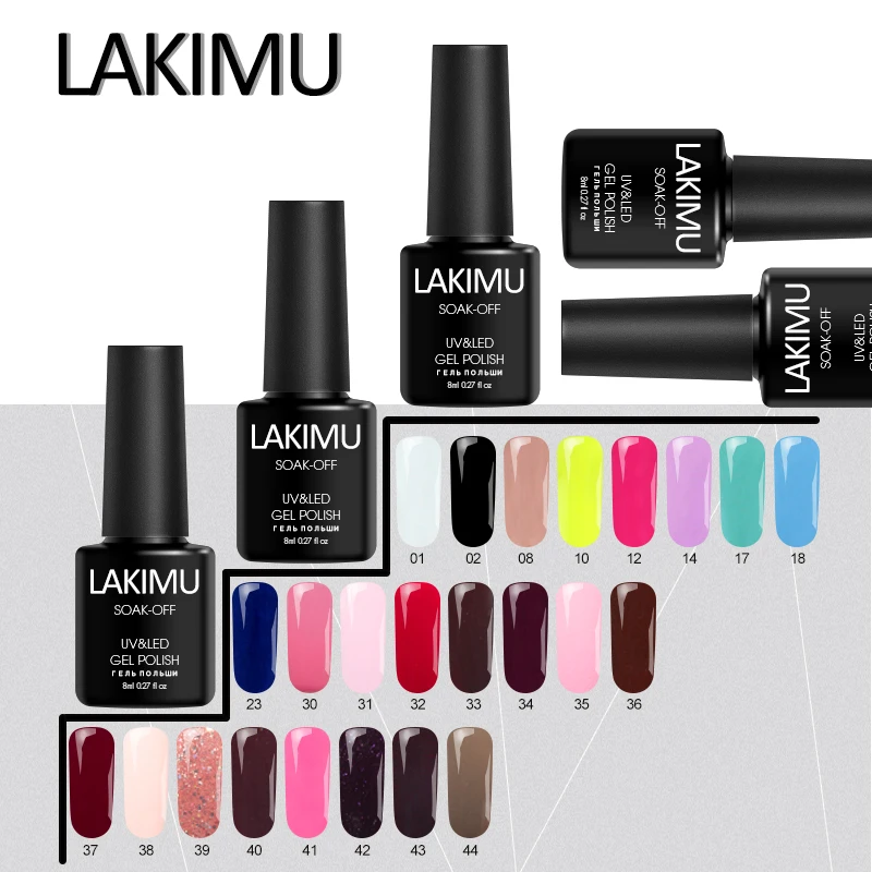 LAKIMU гибридные Лаки 24 цвета Перманентный УФ гель для ногтей праймер
