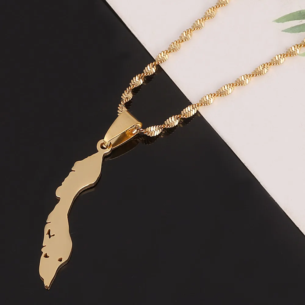 Кулон на ожерелье с изображением карты острова Curacao золотого цвета|necklace pendant gold|gift