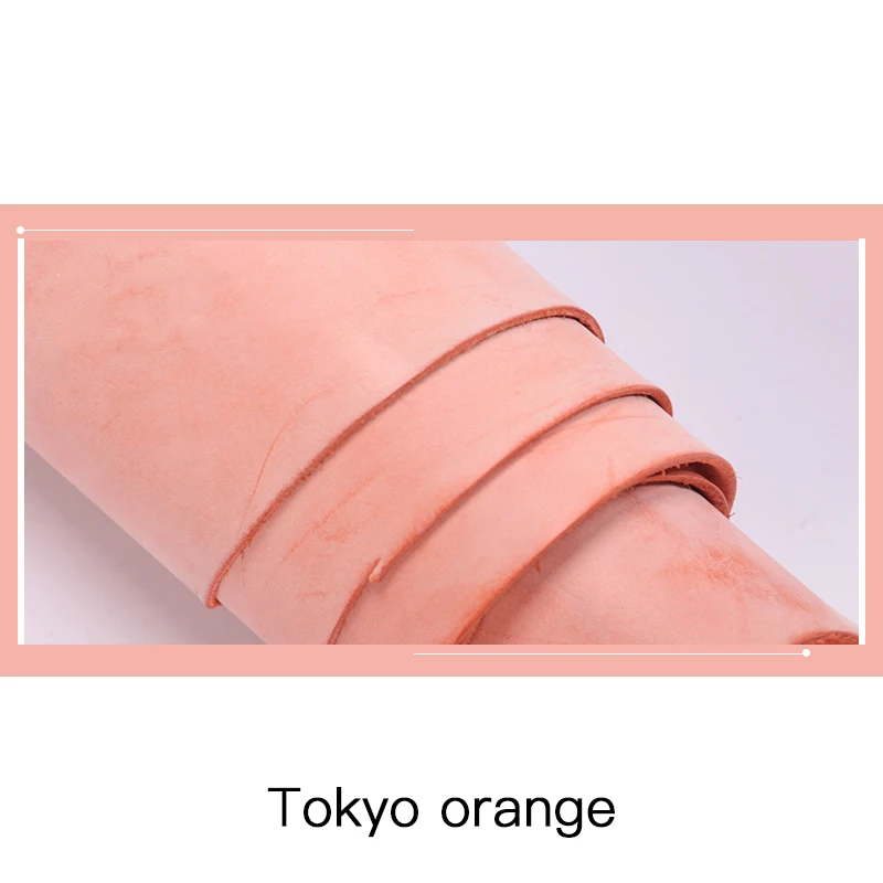 Tokyo orange WUTA туман воск Воловья кожа шт цветной veg-дубления кожаный материал воск полировка готовая прочная и винтажная DIY подлинное кожевенное ремесло - Цвет: Tokyo orange