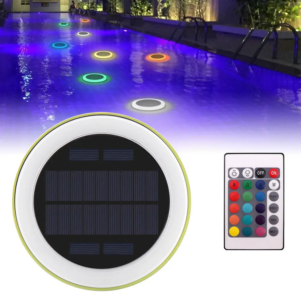 Светодиодный светильник RGB для бассейна на солнечной батарее водонепроницаемый