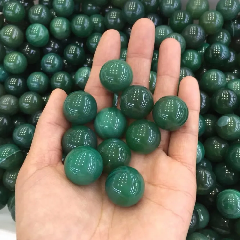 

10pcs beautiful Natural green agate Crystal gemstone orb meditation reiki healing chakra crystal bead for jewelry making