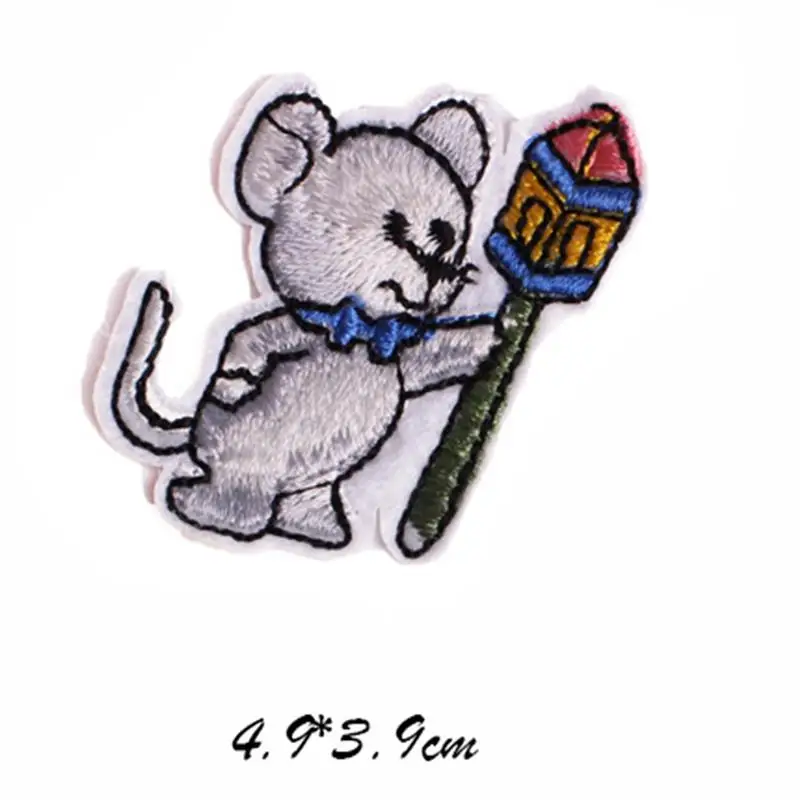4 шт./лот, Kawaii mouse, железная нашивка, вышивка, ПРИШИТАЯ нашивка, тканевая наклейка для DIY, пэчворк, джинсы, штаны, украшение