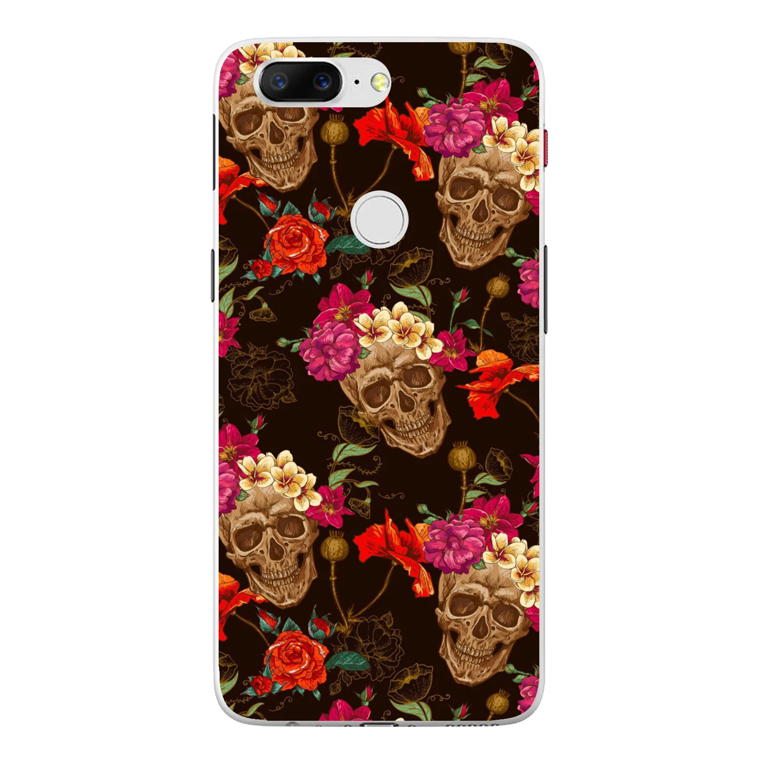 For Oneplus 5T Case Cover 6.01&quot Transparent Soft TPU Silicone Popular Cool Color Glasses Rose Flower Skull Painted Phone |