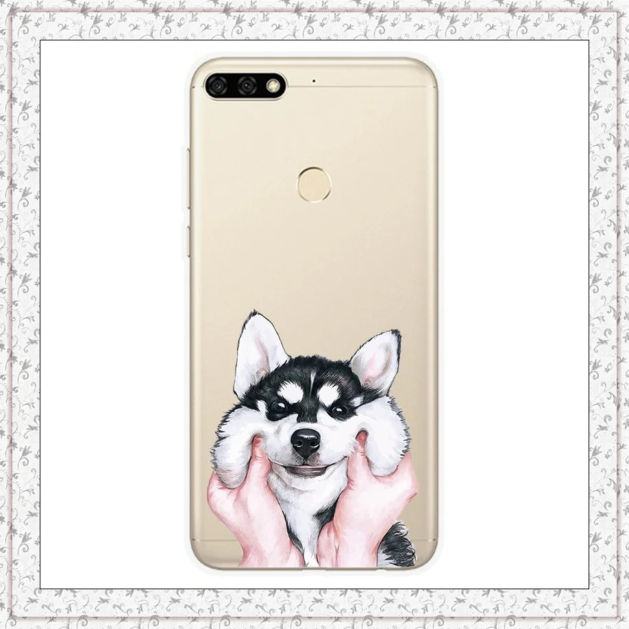 Силиконовый чехол для huawei Honor 7C 5,99 '7A pro 5,7' чехол с милым рисунком кота чехол s для huawei Honor 7 A C 7Apro Fundas Coque - Цвет: husky