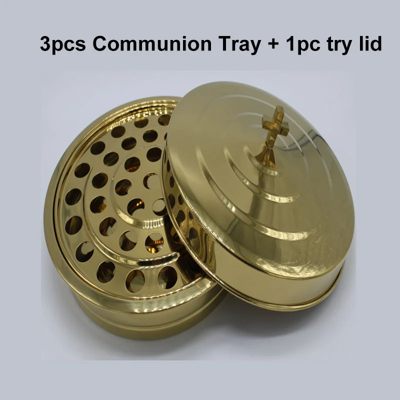Church Supplier Brasstone--Stainless Steel Communion Round Tray set and Bread | Дом и сад