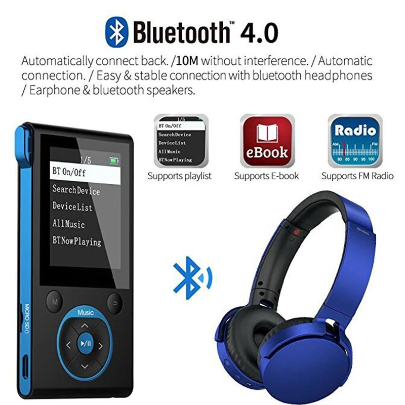 Кроссовки MP3 плеер Спорт 16 ГБ Bluetooth Портативный HIFI без потерь мини звук Ultra Light