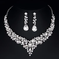 delicate women austrian crystal jewelry sets 16 colors for bridal wedding necklace and earrings sets women party fashion jewelry