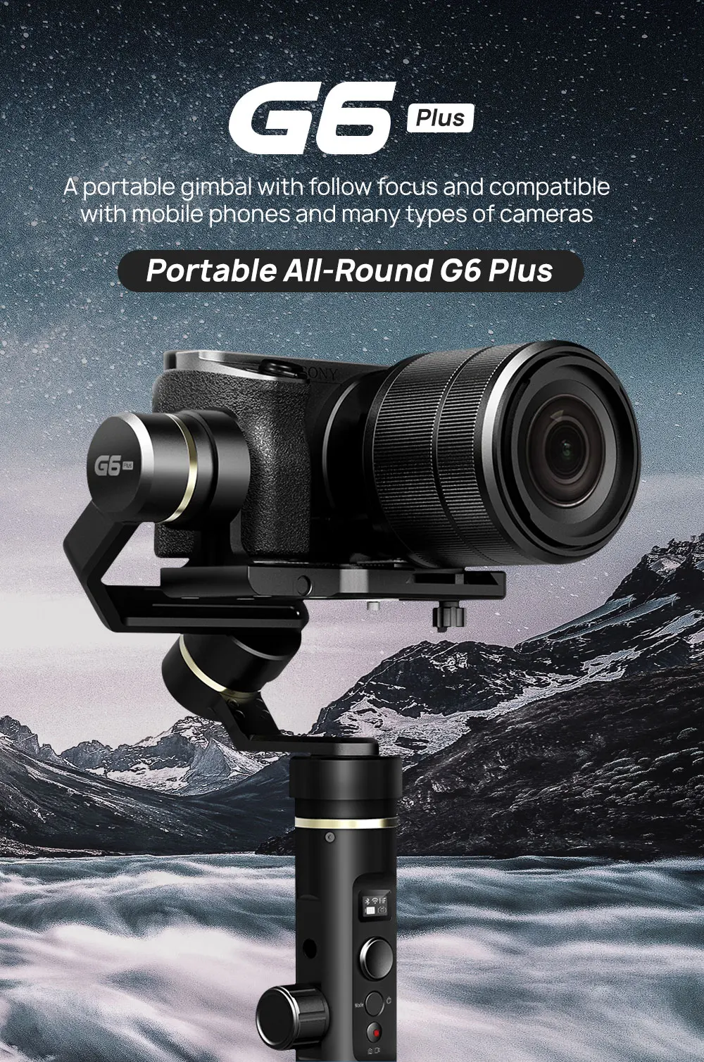 FeiyuTech Feiyu G6 Plus Splashproof ручной карданный стабилизатор для смартфон Gopro hero беззеркальные камеры sony as6000 черный