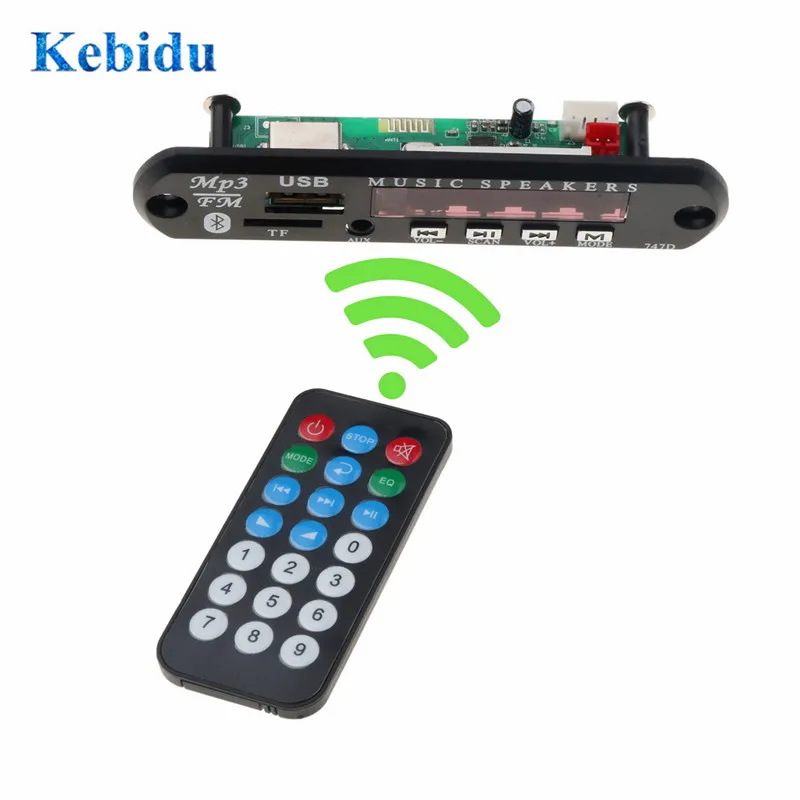 Mp3-плеер KEBIDU 12 В USB TF FM радио аудио модуль беспроводной Bluetooth MP3 WMA декодер плата для
