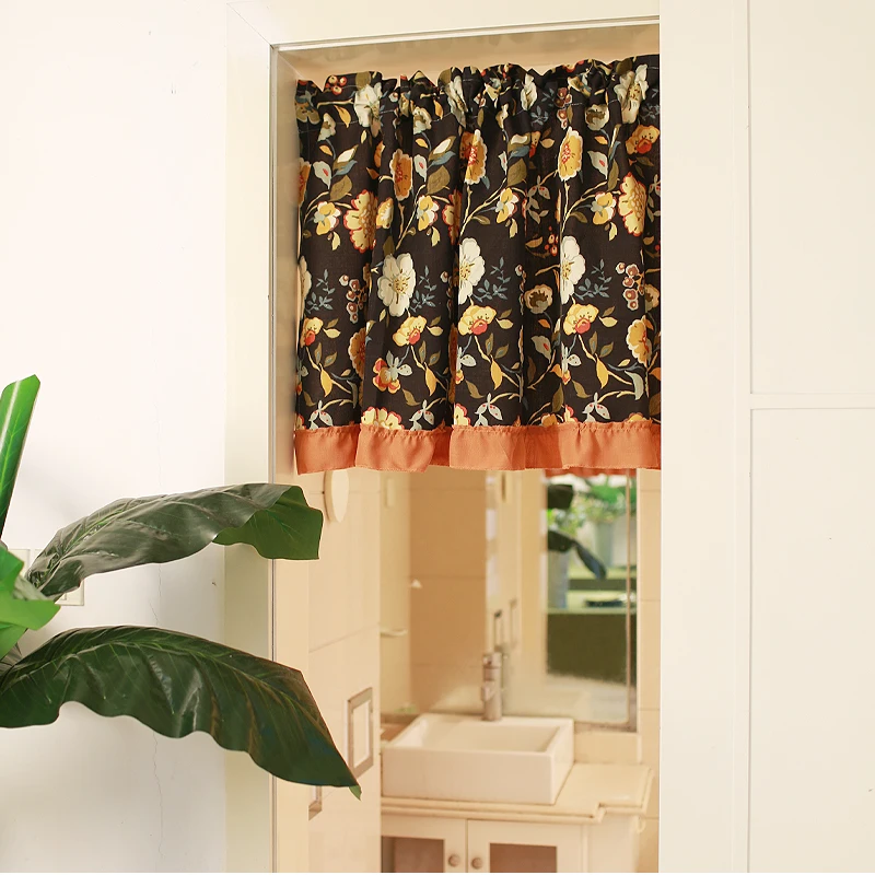 Dreampatar Американский ретро Желтый цветок льняные украшения для кухни короткий