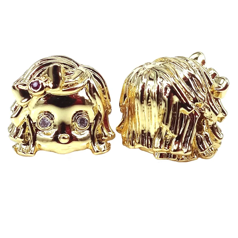 Модные серебристые черные золотые бусины с микро-закрепкой из белого циркона для