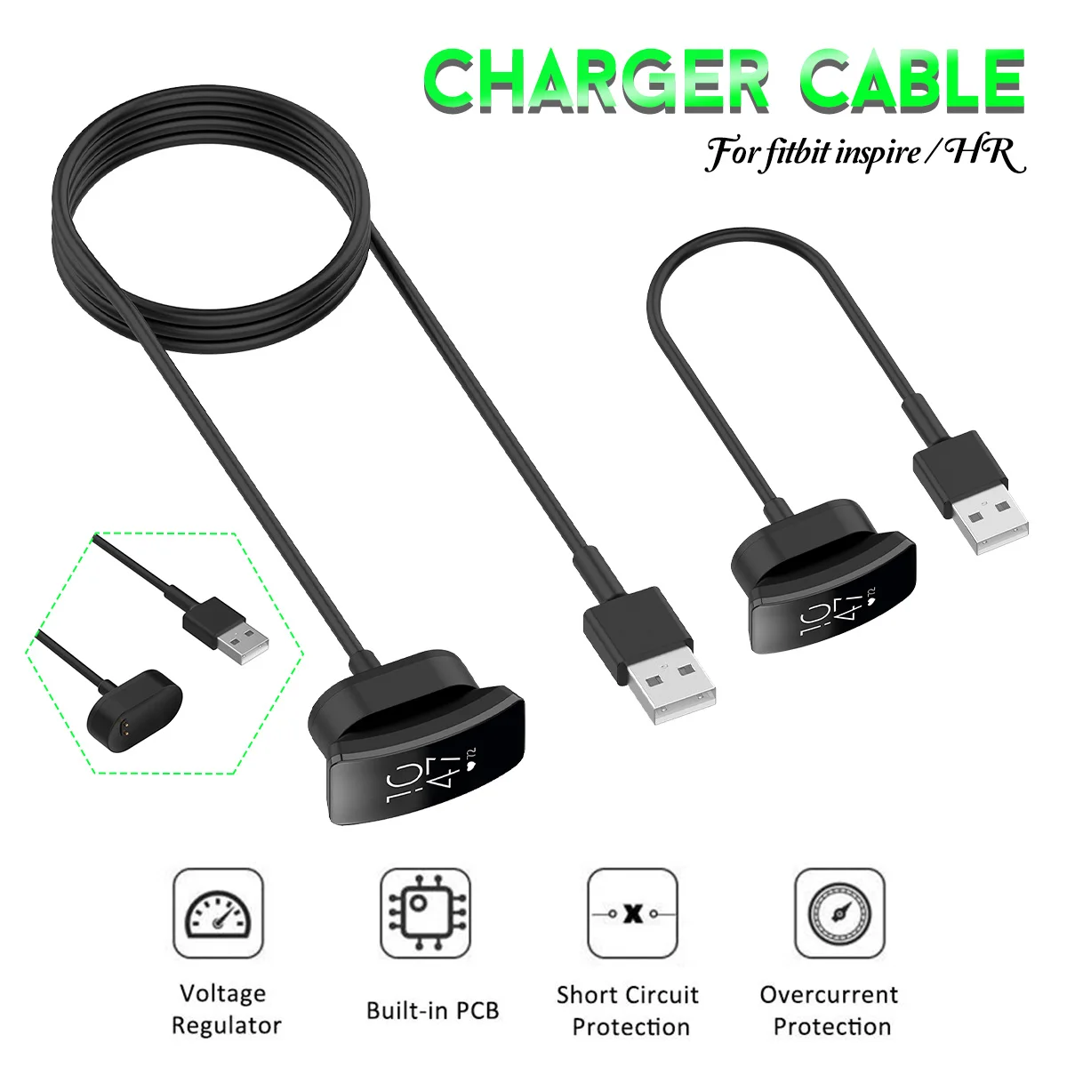 Магнитный зарядный кабель 1 м USB зарядка для смарт браслета Fitbit Inspire/Inspire HR быстрой