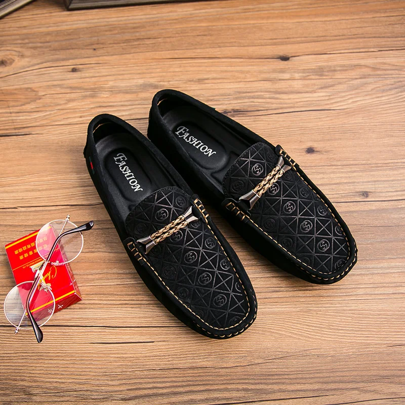 Mocassin homme de Lux; Лоферы для мужчин; повседневная кожаная обувь; Мокасины без застежки; обувь для вождения автомобиля; дышащая мужская обувь черного цвета