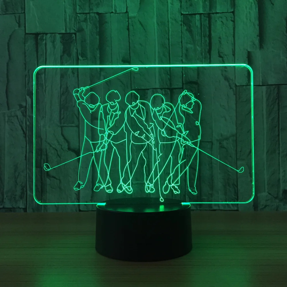 

Golf LED 3DIllusion Visual Night Light 7 Color Change Touch Table Lamp Bedroom Decor Creative Gift