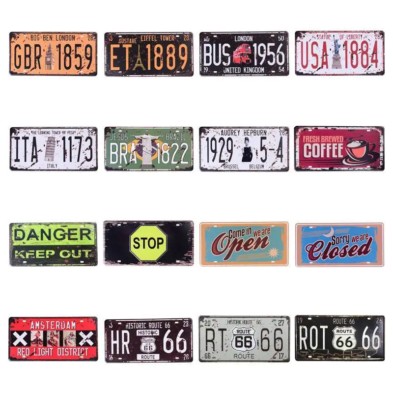 Знаменитости из фильма Red светильник District жестяные знаки Route 66 автомобиль