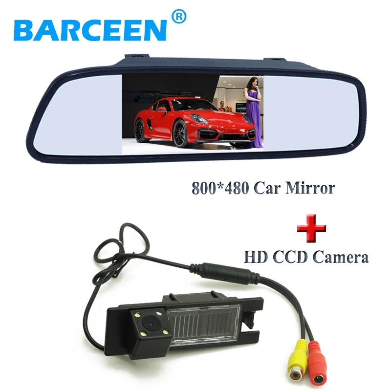 

Universal car rear mirror monitor with 4 led car reserve camera wire for Opel Astra H /Corsa D/ Meriva A /Vectra C/Zafira B/FIAT