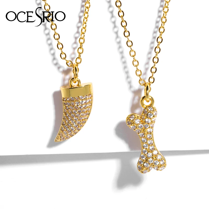 Ожерелье с подвеской в виде кости собаки золотистого цвета|Ожерелья подвеской| |