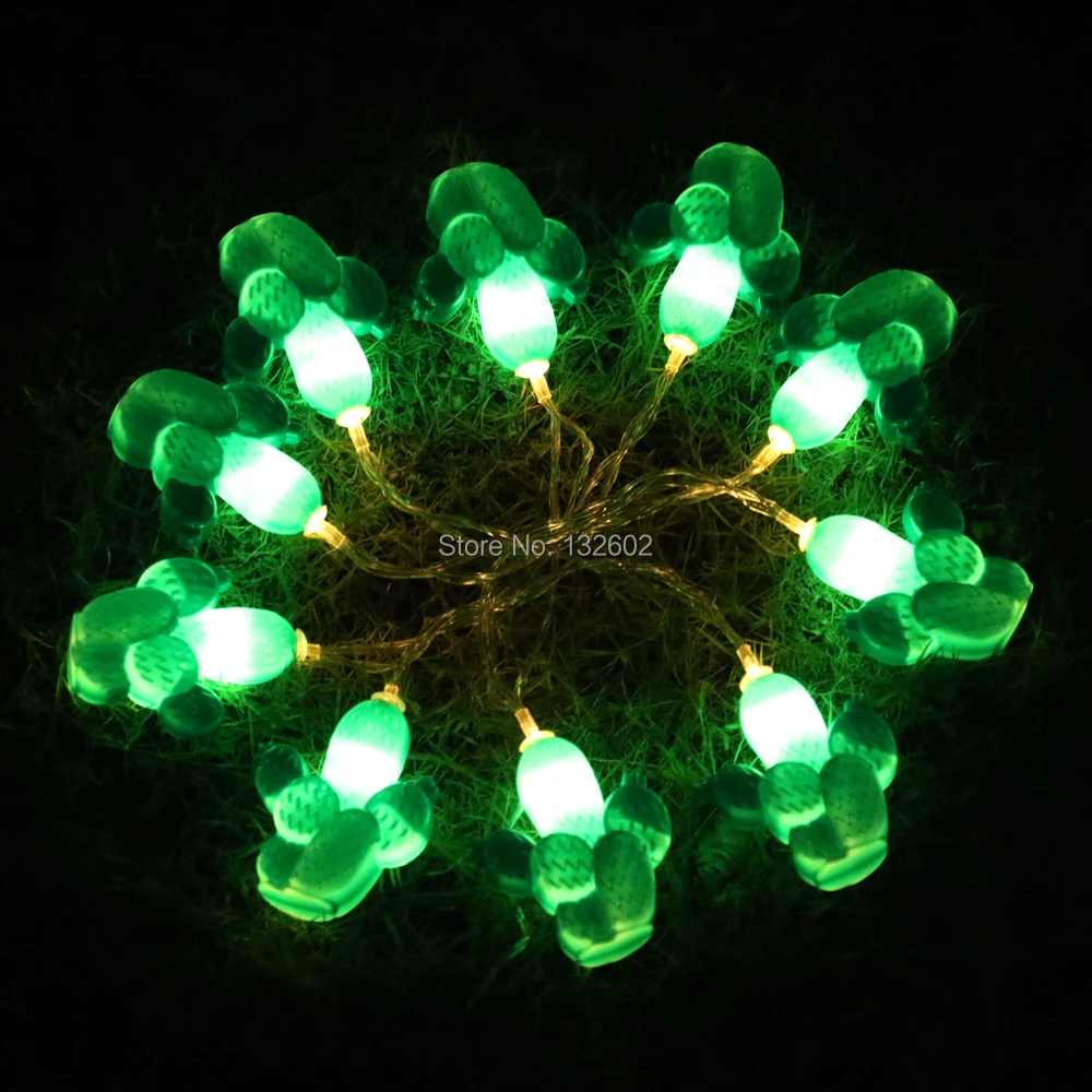 Батарея 2 м 10LED Кактус в форме Гирлянды светодиодные фонари, для отдыха и вечеринок бар клубный Ресторан декоративные гирлянды, не Водонепроницаемый