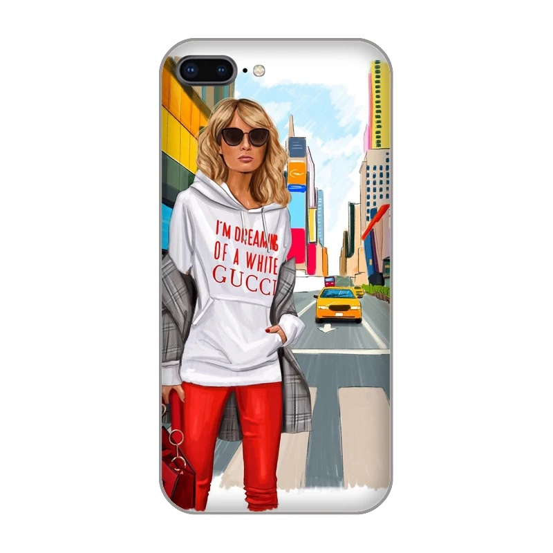 Черный Коричневый чехол для мамы и девочки IPhone X 8 7 6 6s Plus 5 5S SE Силиконовый Модный