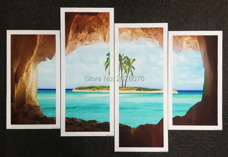4 шт. без рамки очаровательный морской пейзаж Современная Настенная живопись