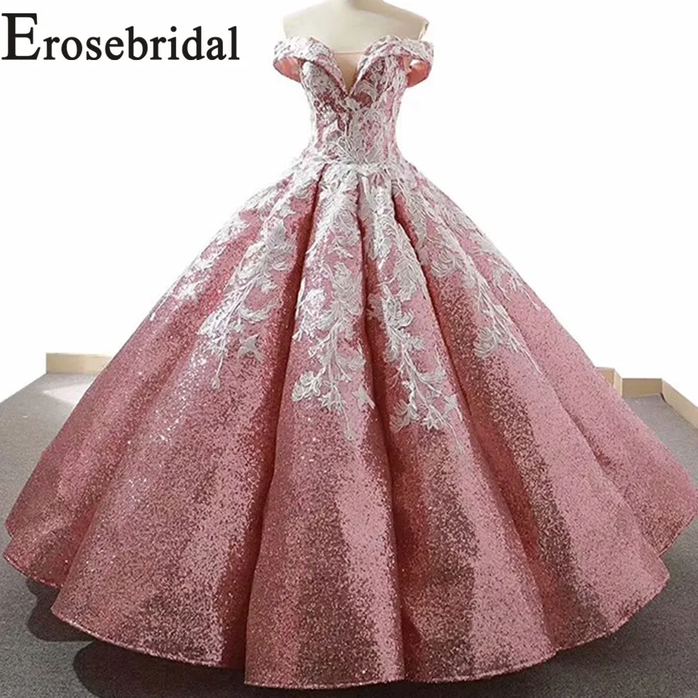 Женское платье с открытыми плечами Erosebridal лазурное V-образным вырезом длинное