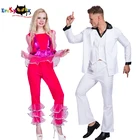 2019 Ретро 70s 80s Ночная Дискотека Дива лихорадка Косплей Женщины Хэллоуин костюм для взрослых мужчин Клубная вечеринка танцевальное платье для пары