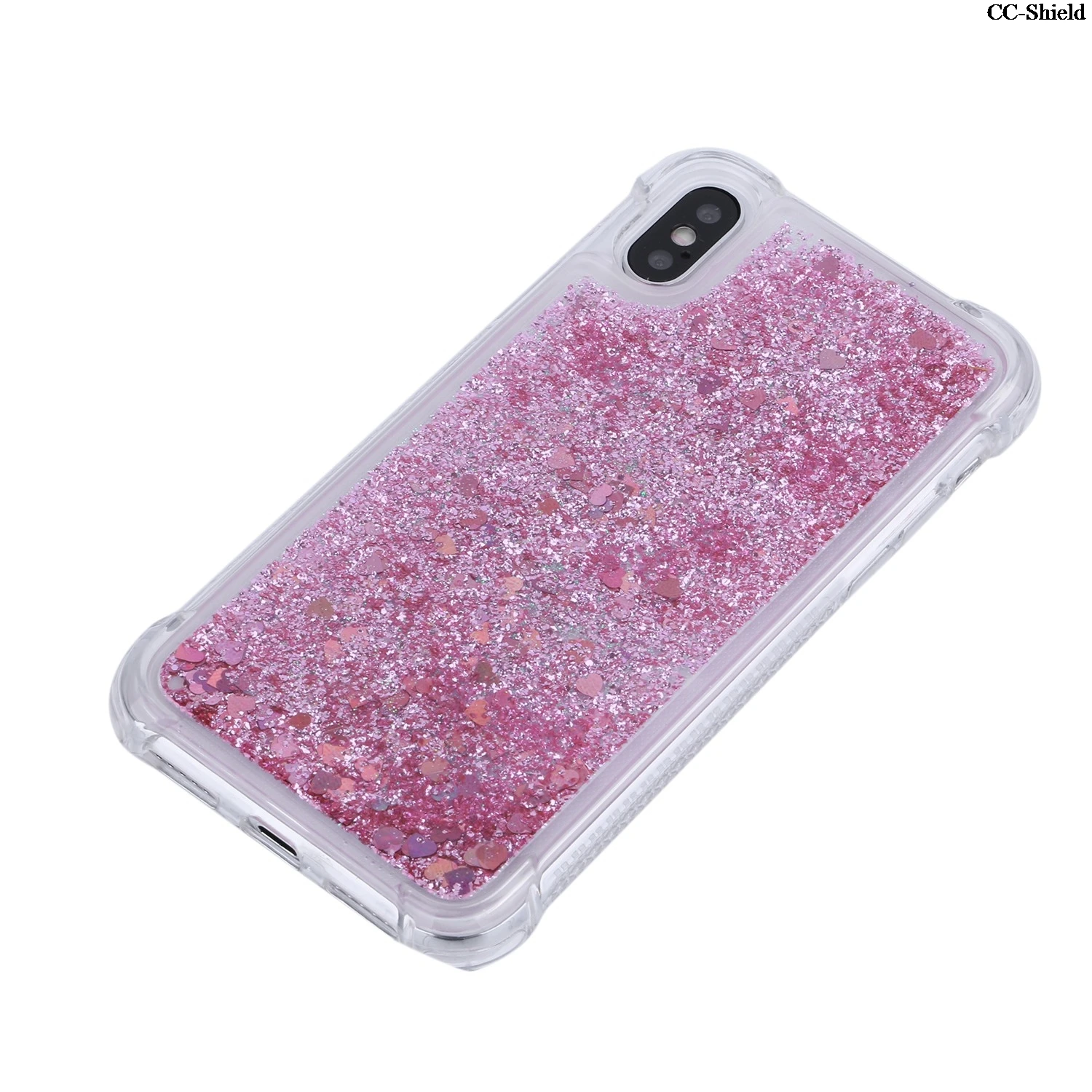 TPU Case for Apple iPhone X Fashion Dynamic Flow Liquid Flash Crystal Clear Back Cover iPhoneX Soft silicone capa |