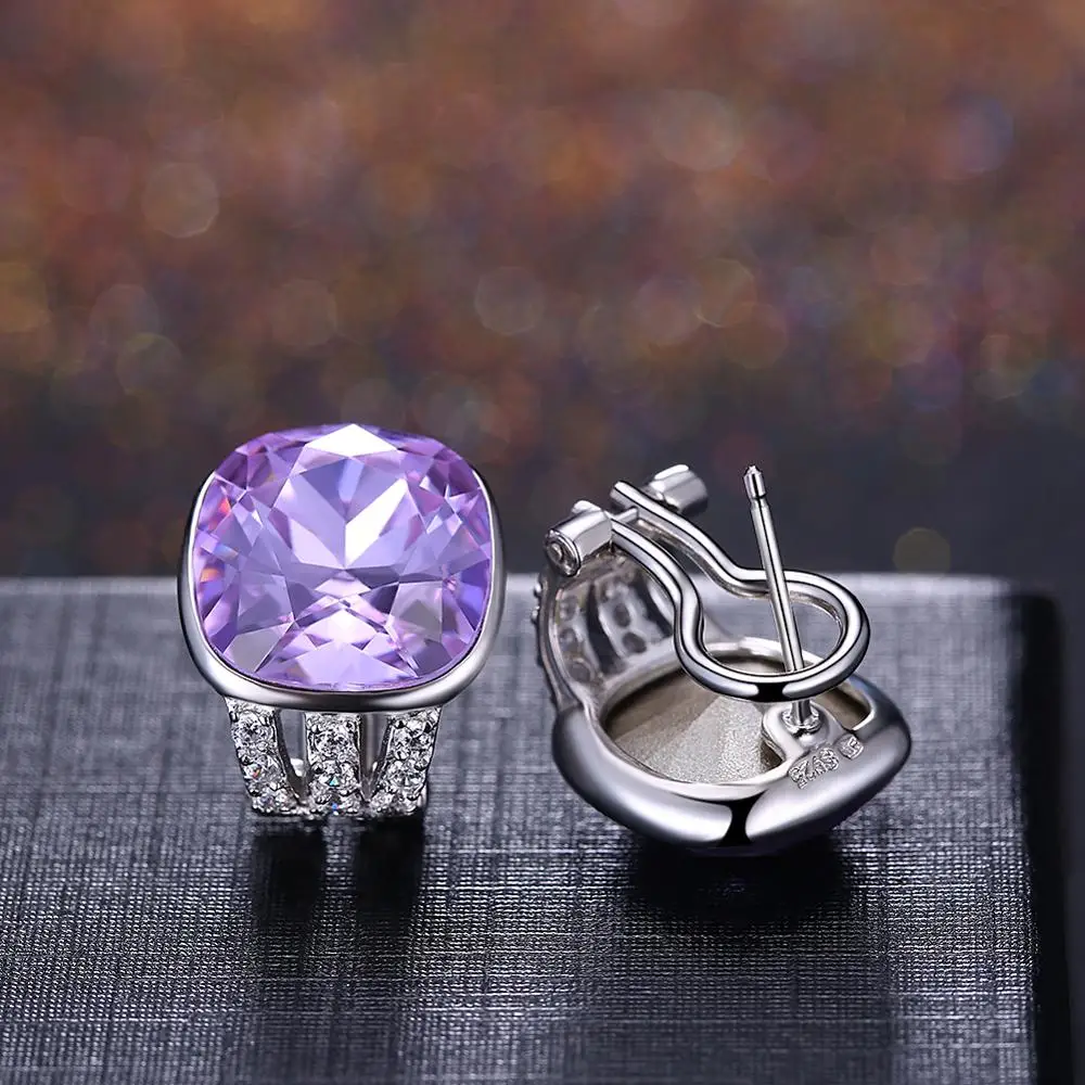 Женские серьги гвоздики с разноцветным кристаллом Swarovski из стерлингового
