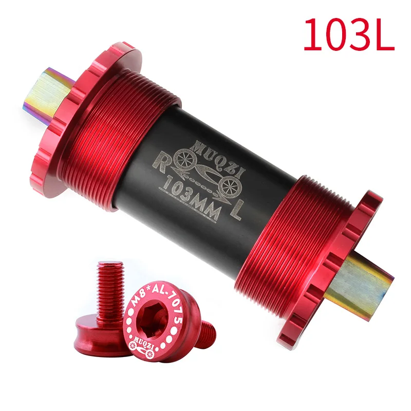 103MM Red MuqziBicycle средняя ось titanium Нижние Винты-держатели для складной велосипед с фиксированной передачей MTB дорожный bike103/107/110/113/119 мм титановый стержень - Цвет: 103MM Red