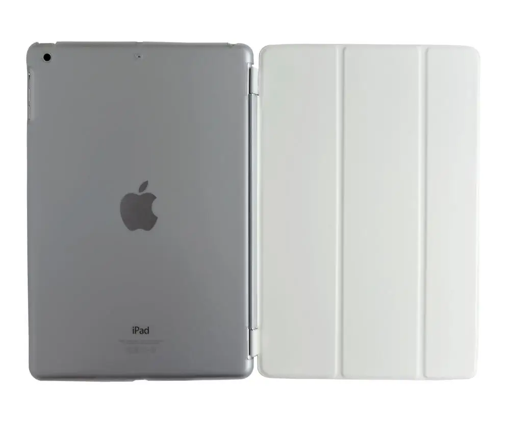 Чехол для Apple, iPad 9.7 искусственная кожа тонкая магнитная спереди Smart Cover кожи+ жесткий- сна проснуться интеллектуальные - Цвет: white-F-89