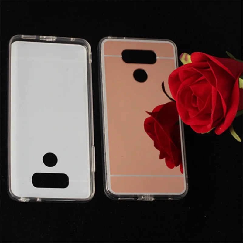 TENENELE Fashion Silicone Soft Case For LG G6 Rose Gold Luxury Mirror Cover Make UP Coque Fundas Back phone Capa Cases |