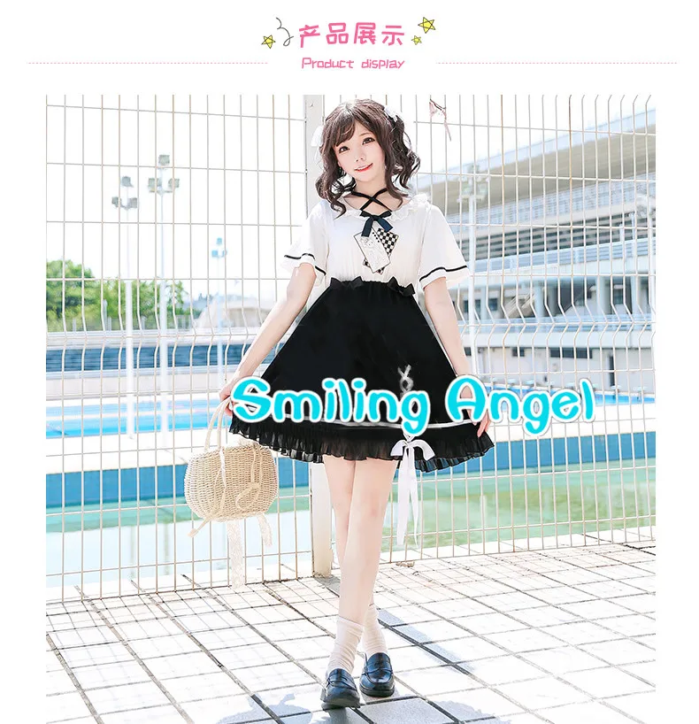 Japanese Rabbit Girl Skirt Stitching Dresses Poker Soft Daily Student Academic Style | Тематическая одежда и униформа