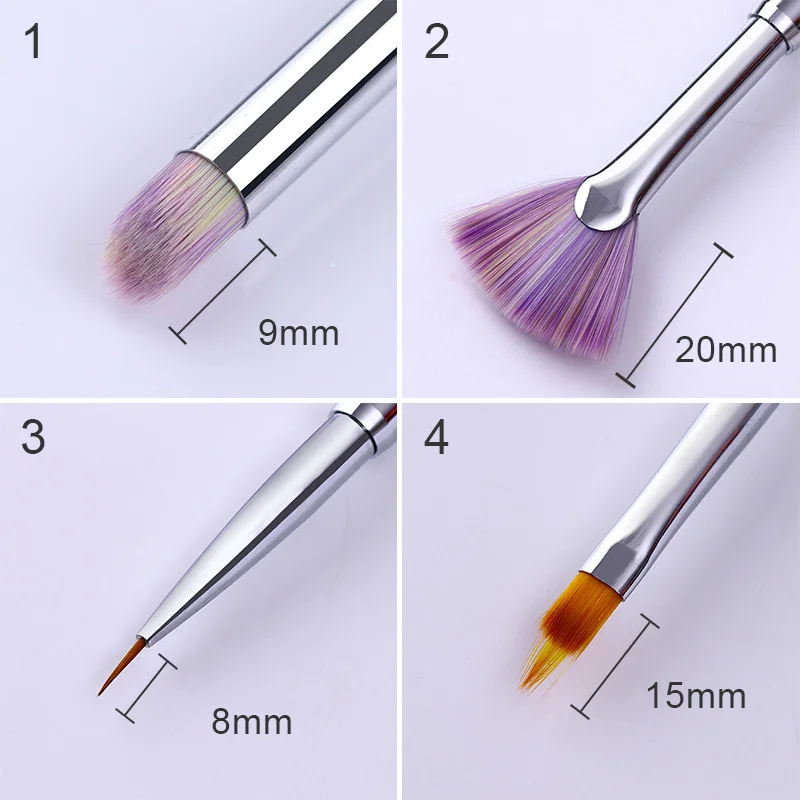 Кисть для градиентного рисования в форме веера розовая ногтей ручка Стразы