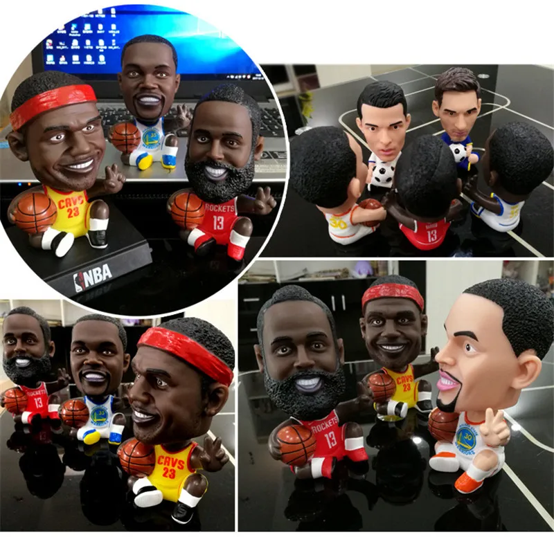 BOZXRX Баскетбол Футбол Звезда мультфильм куклы игрок NBA звезды автомобиль фигурка игрушка автомобиль орнамент аксессуары