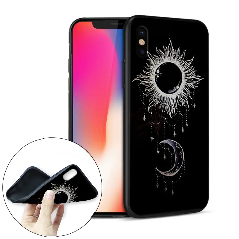 Чехол с забавным космосом Tumblr для iPhone 8 X чехол астронавтом луной мягкий
