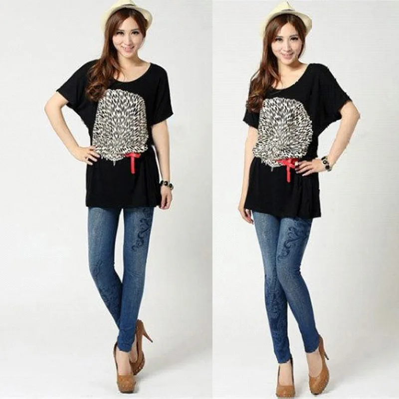 Недорогие Женские Бесшовные Джинсовые Джеггинсы длиной до щиколотки бесплатная