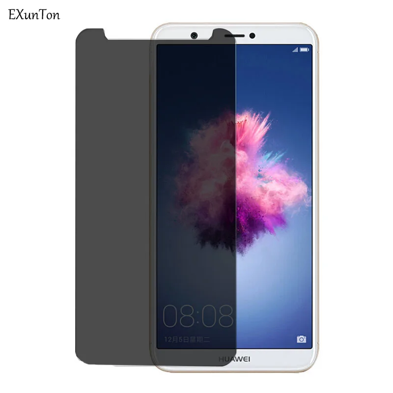 EXUNTON 9H твердость Анти Шпион конфиденциальности закаленное стекло для Huawei P Smart Plus